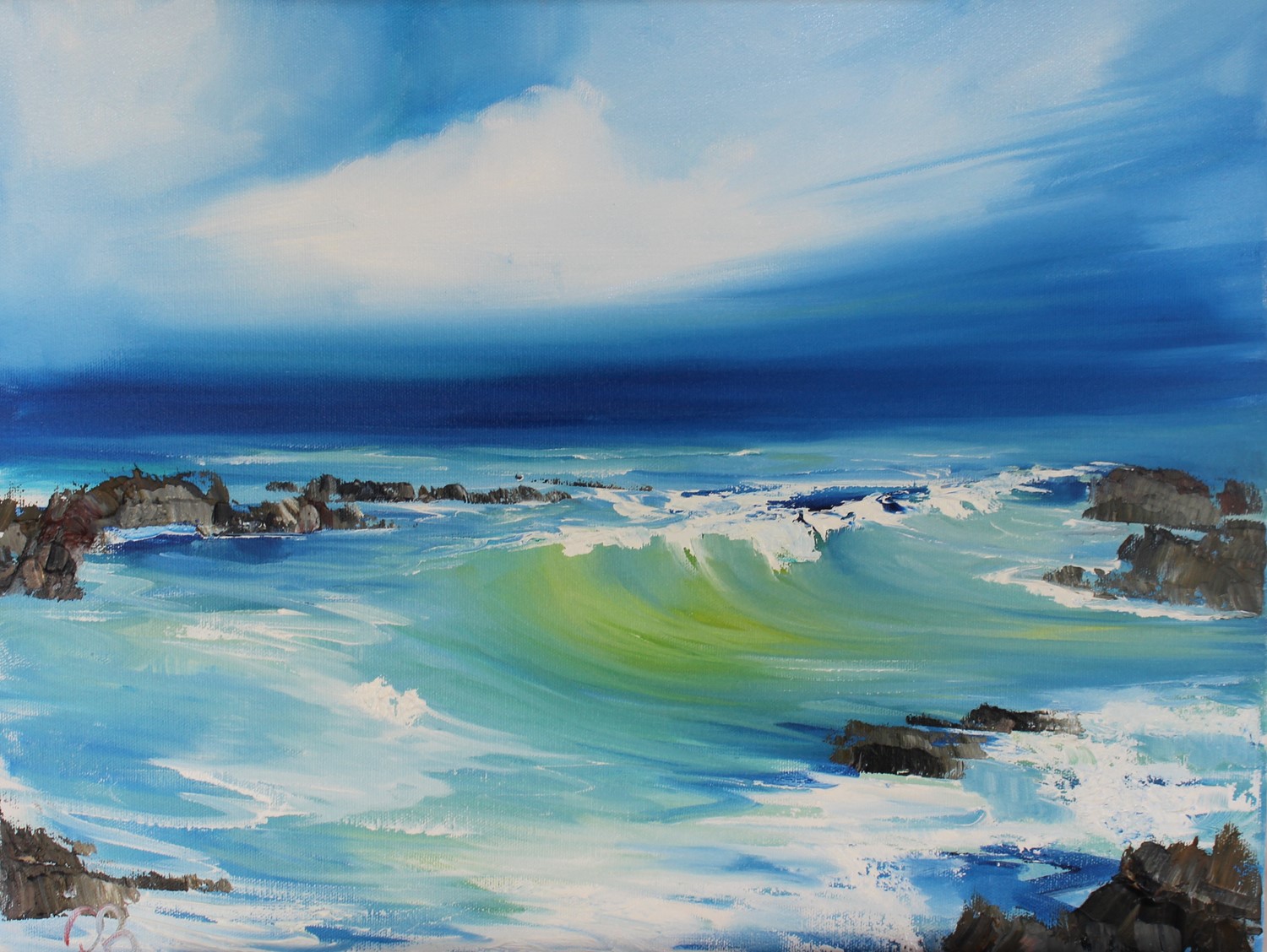 'Waves catching the light ' by artist Rosanne Barr